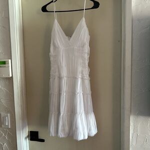 Jessica McClintock White Tiered mesh Mini Dress